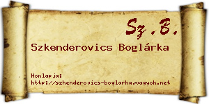 Szkenderovics Boglárka névjegykártya